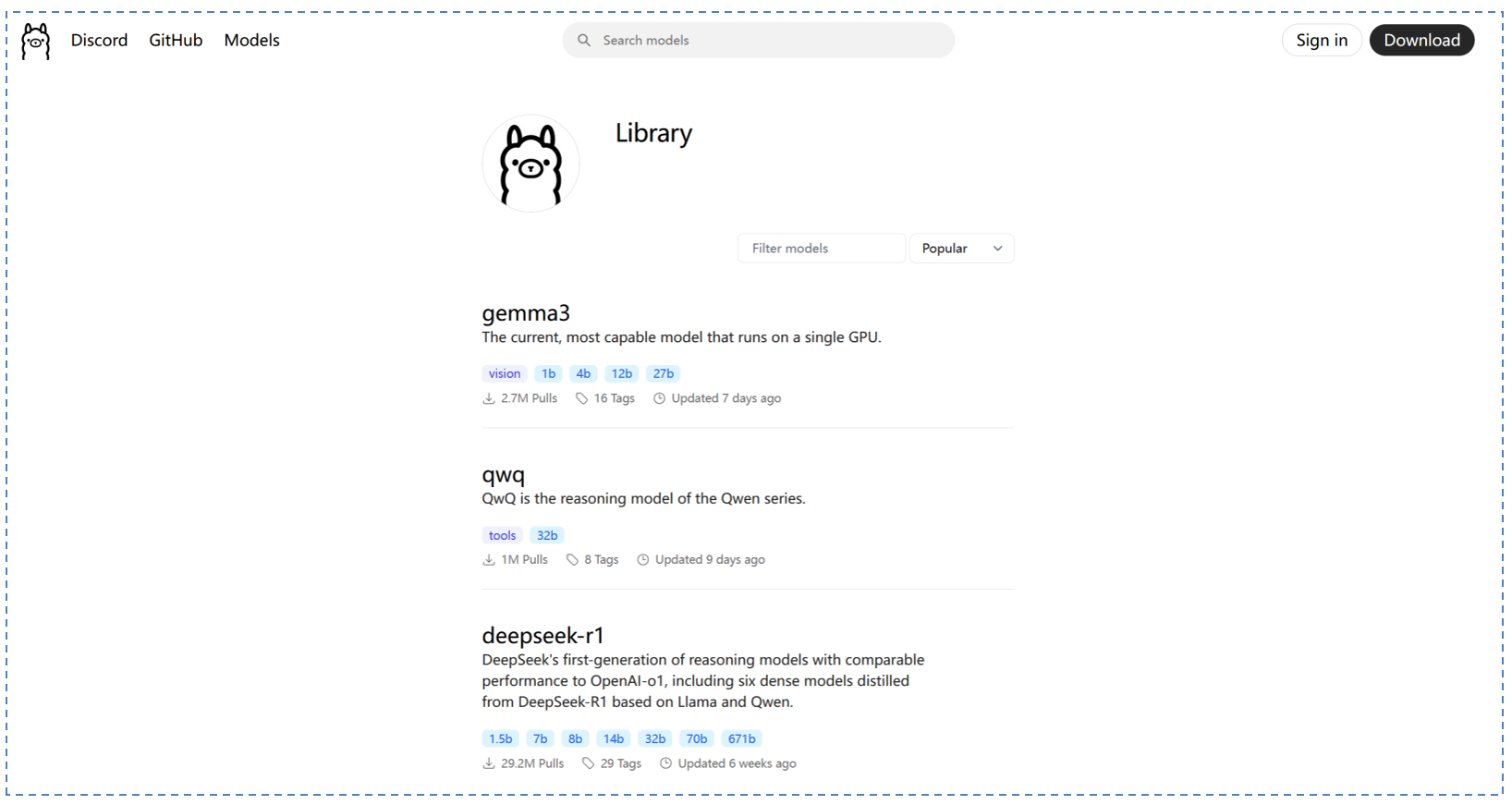 Ollama 模型库